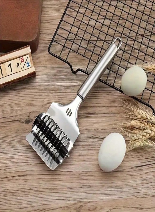 PUTHAK Stainless Steel Handheld Pasta Maker: Craft Homemade Noodles with Ease - Manual Noodle Cutter Roller for Kitchen Gadgets, Pack of 1 - Image 2